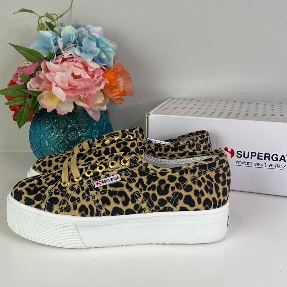 Superga NWT Leopard Fantasy CotW Platform Sneakers in Size 8.5